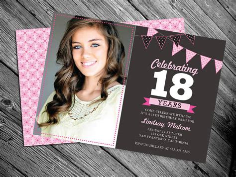 18th birthday invitation design